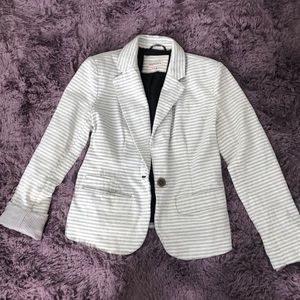 Merona striped blazer. White and grey.